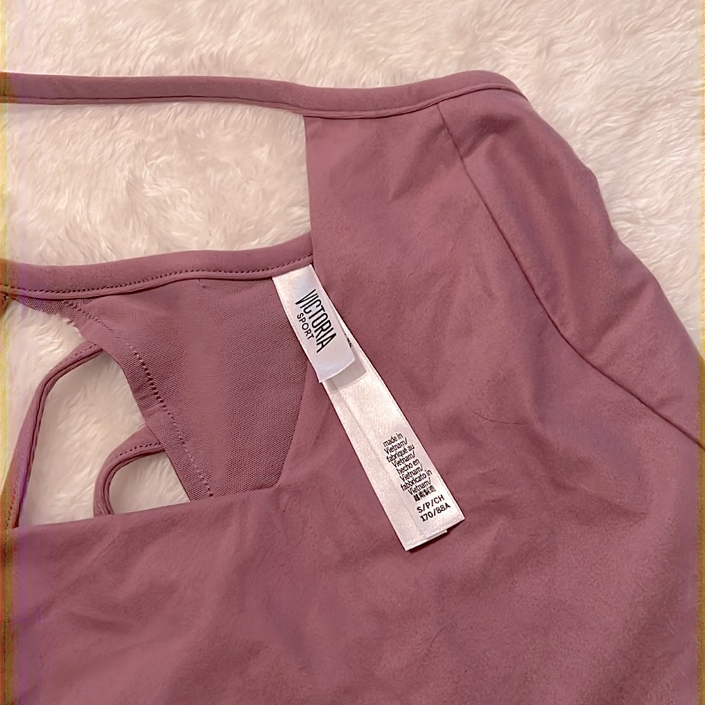 NWOT Victoria’s Secret Sport Mauve Unlined Lattice Back Lounge Bralette - Picture 4 of 4